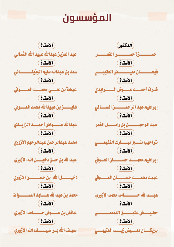 الأعضاء المؤسسون لجمعية البر الخيرية بوادي ليه